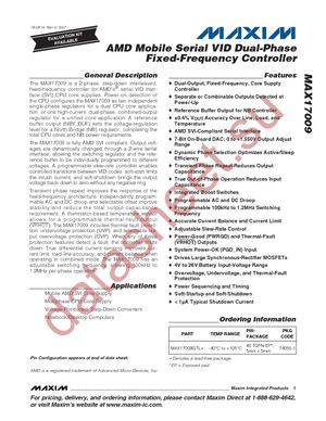 MAX17009GTL+ datasheet  